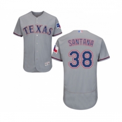 Mens Texas Rangers 38 Danny Santana Grey Road Flex Base Authentic Collection Baseball Jersey