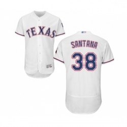 Mens Texas Rangers 38 Danny Santana White Home Flex Base Authentic Collection Baseball Jersey