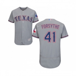 Mens Texas Rangers 41 Logan Forsythe Grey Road Flex Base Authentic Collection Baseball Jersey