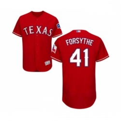 Mens Texas Rangers 41 Logan Forsythe Red Alternate Flex Base Authentic Collection Baseball Jersey