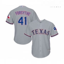 Mens Texas Rangers 41 Logan Forsythe Replica Grey Road Cool Base Baseball Jersey 