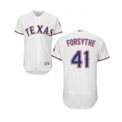 Mens Texas Rangers 41 Logan Forsythe White Home Flex Base Authentic Collection Baseball Jersey