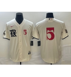 Men's Texas Rangers #5 Corey Seager Number Cream 2023 City Connect Stitched Baseball Jerseys
