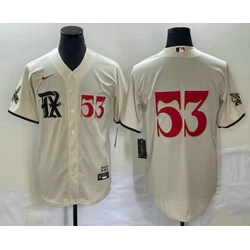 Men's Texas Rangers #53 Adolis Garcia Number Cream 2023 City Connect Cool Base Stitched Jersey