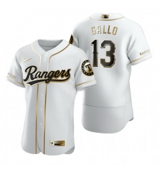 Texas Rangers 13 Joey Gallo White Nike Mens Authentic Golden Edition MLB Jersey