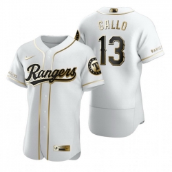 Texas Rangers 13 Joey Gallo White Nike Mens Authentic Golden Edition MLB Jersey