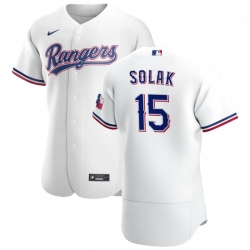 Texas Rangers 15 Nick Solak Men Nike White Home 2020 Authentic Player MLB Jersey
