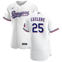 Texas Rangers 25 Jose Leclerc Men Nike White Home 2020 Authentic Player MLB Jersey
