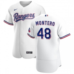 Texas Rangers 48 Rafael Montero Men Nike White Home 2020 Authentic Player MLB Jersey