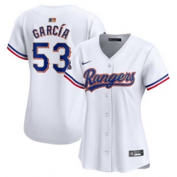 Women Texas Rangers 53 Adolis Garcia White 2024 Gold Collection Stitched Baseball Jersey
