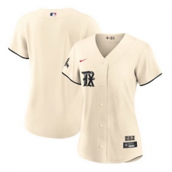 Women Texas Rangers Blank Cream 2023 City Connect Stitched Baseball Jersey