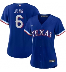 Women Texas Rangers Josh Jung #6 Blue Cool Base Stitched MLB Jersey