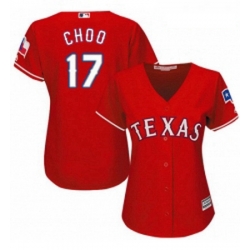 Womens Majestic Texas Rangers 17 Shin Soo Choo Authentic Red Alternate Cool Base MLB Jersey