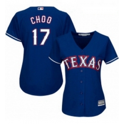 Womens Majestic Texas Rangers 17 Shin Soo Choo Authentic Royal Blue Alternate 2 Cool Base MLB Jersey