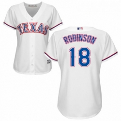 Womens Majestic Texas Rangers 18 Drew Robinson Authentic White Home Cool Base MLB Jersey 