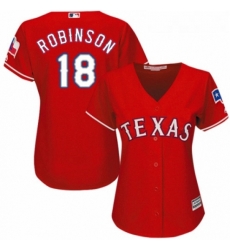 Womens Majestic Texas Rangers 18 Drew Robinson Replica Red Alternate Cool Base MLB Jersey 