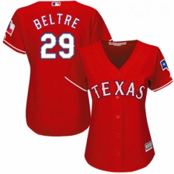 Womens Majestic Texas Rangers 29 Adrian Beltre Authentic Red Alternate Cool Base MLB Jersey