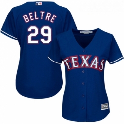 Womens Majestic Texas Rangers 29 Adrian Beltre Replica Royal Blue Alternate 2 Cool Base MLB Jersey