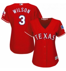 Womens Majestic Texas Rangers 3 Russell Wilson Authentic Red Alternate Cool Base MLB Jersey