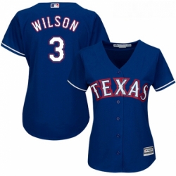 Womens Majestic Texas Rangers 3 Russell Wilson Authentic Royal Blue Alternate 2 Cool Base MLB Jersey