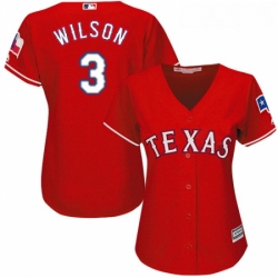 Womens Majestic Texas Rangers 3 Russell Wilson Replica Red Alternate Cool Base MLB Jersey