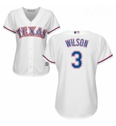 Womens Majestic Texas Rangers 3 Russell Wilson Replica White Home Cool Base MLB Jersey