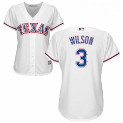 Womens Majestic Texas Rangers 3 Russell Wilson Replica White Home Cool Base MLB Jersey