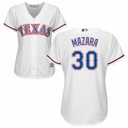 Womens Majestic Texas Rangers 30 Nomar Mazara Authentic White Home Cool Base MLB Jersey