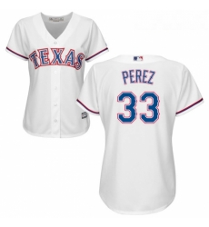 Womens Majestic Texas Rangers 33 Martin Perez Authentic White Home Cool Base MLB Jersey