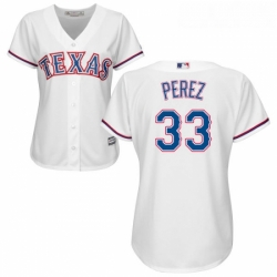 Womens Majestic Texas Rangers 33 Martin Perez Authentic White Home Cool Base MLB Jersey