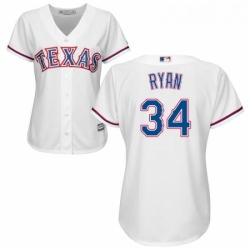 Womens Majestic Texas Rangers 34 Nolan Ryan Replica White Home Cool Base MLB Jersey