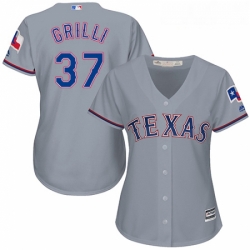 Womens Majestic Texas Rangers 37 Jason Grilli Authentic Grey Road Cool Base MLB Jersey 