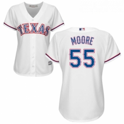 Womens Majestic Texas Rangers 55 Matt Moore Authentic White Home Cool Base MLB Jersey 