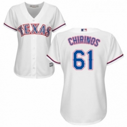 Womens Majestic Texas Rangers 61 Robinson Chirinos Replica White Home Cool Base MLB Jersey 