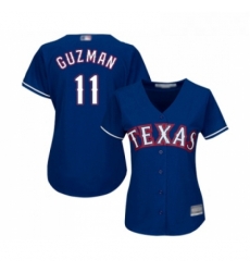 Womens Texas Rangers 11 Ronald Guzman Replica Royal Blue Alternate 2 Cool Base Baseball Jersey 