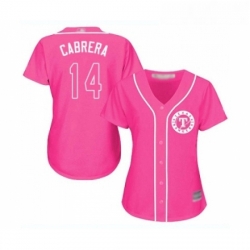 Womens Texas Rangers 14 Asdrubal Cabrera Replica Pink Fashion Cool Base Baseball Jersey 