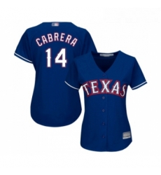 Womens Texas Rangers 14 Asdrubal Cabrera Replica Royal Blue Alternate 2 Cool Base Baseball Jersey 