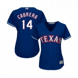 Womens Texas Rangers 14 Asdrubal Cabrera Replica Royal Blue Alternate 2 Cool Base Baseball Jersey 