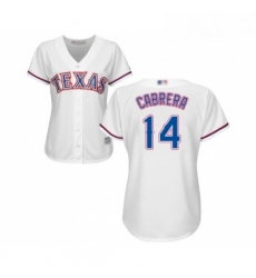 Womens Texas Rangers 14 Asdrubal Cabrera Replica White Home Cool Base Baseball Jersey 