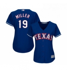 Womens Texas Rangers 19 Shelby Miller Replica Royal Blue Alternate 2 Cool Base Baseball Jersey 