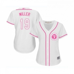 Womens Texas Rangers 19 Shelby Miller Replica White Fashion Cool Base Baseball Jersey 