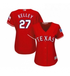 Womens Texas Rangers 27 Shawn Kelley Replica Red Alternate Cool Base Baseball Jersey 