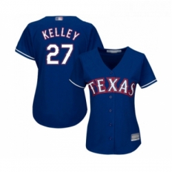 Womens Texas Rangers 27 Shawn Kelley Replica Royal Blue Alternate 2 Cool Base Baseball Jersey 