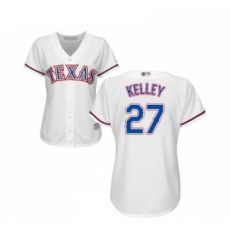 Womens Texas Rangers 27 Shawn Kelley Replica White Home Cool Base Baseball Jersey 