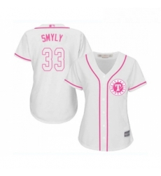 Womens Texas Rangers 33 Drew Smyly Replica White Fashion Cool Base Baseball Jersey 