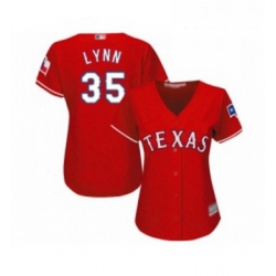 Womens Texas Rangers 35 Lance Lynn Replica Red Alternate Cool Base Baseball Jersey 