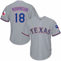 Youth Majestic Texas Rangers 18 Drew Robinson Replica Grey Road Cool Base MLB Jersey 