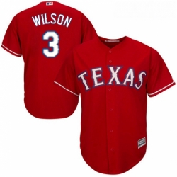 Youth Majestic Texas Rangers 3 Russell Wilson Replica Red Alternate Cool Base MLB Jersey