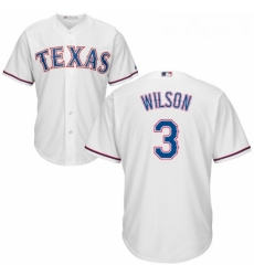 Youth Majestic Texas Rangers 3 Russell Wilson Replica White Home Cool Base MLB Jersey