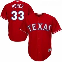 Youth Majestic Texas Rangers 33 Martin Perez Authentic Red Alternate Cool Base MLB Jersey